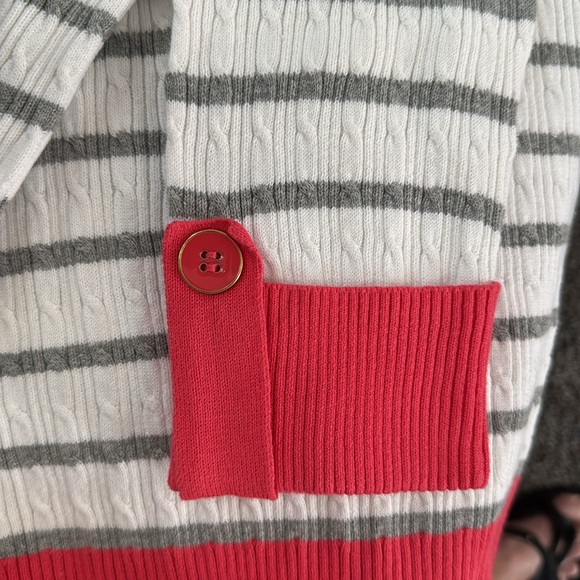 Karen Scott Pink and White Crew Neck knit top size small - Picture 6 of 6